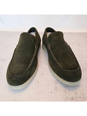 🍁NIB Size 7 Olive Green Moc-Toe Venetian Suede Loafers Snover Crafted in Canada